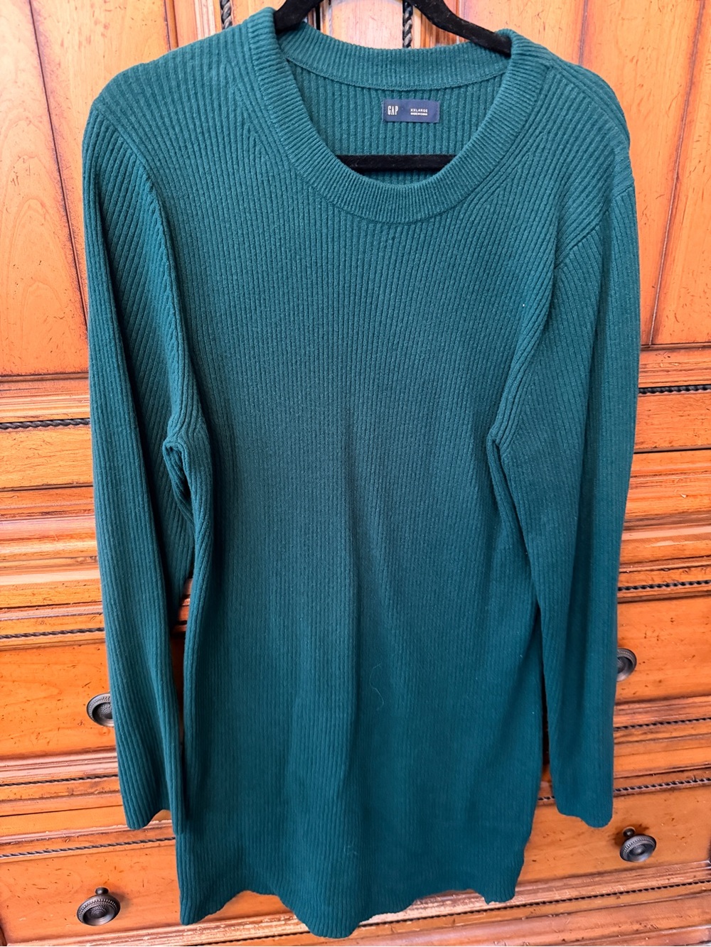 GAP Women's Deep Green Ribbed Crewneck Sweater